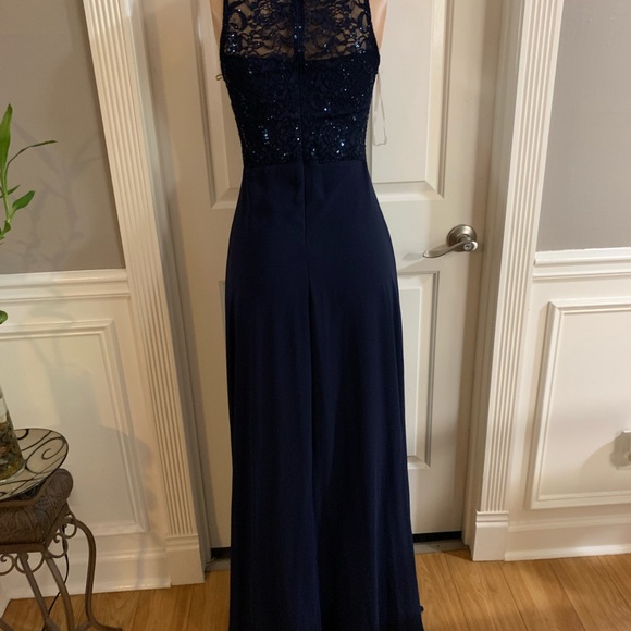 Women’s junior blue navy halter lace top dress - Picture 9 of 10